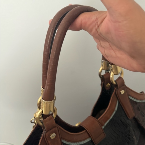 BRAHMIN ELISA HOBO SACHEL BAG CROC EMBOSSED LEATHER CHARM & TASSEL - Picture 9 of 14